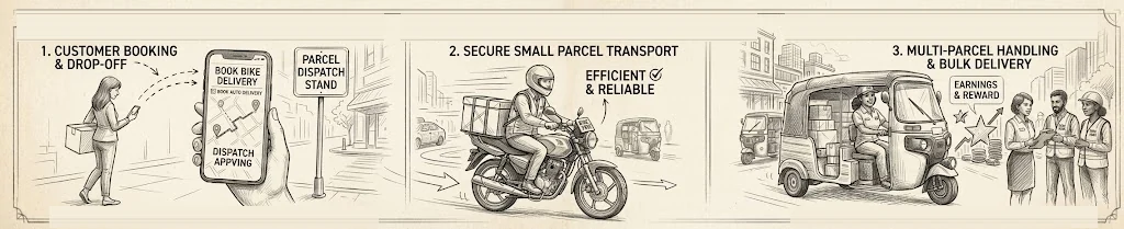 CityRyde bike and auto parcel delivery service in Hyderabad and Visakhapatnam