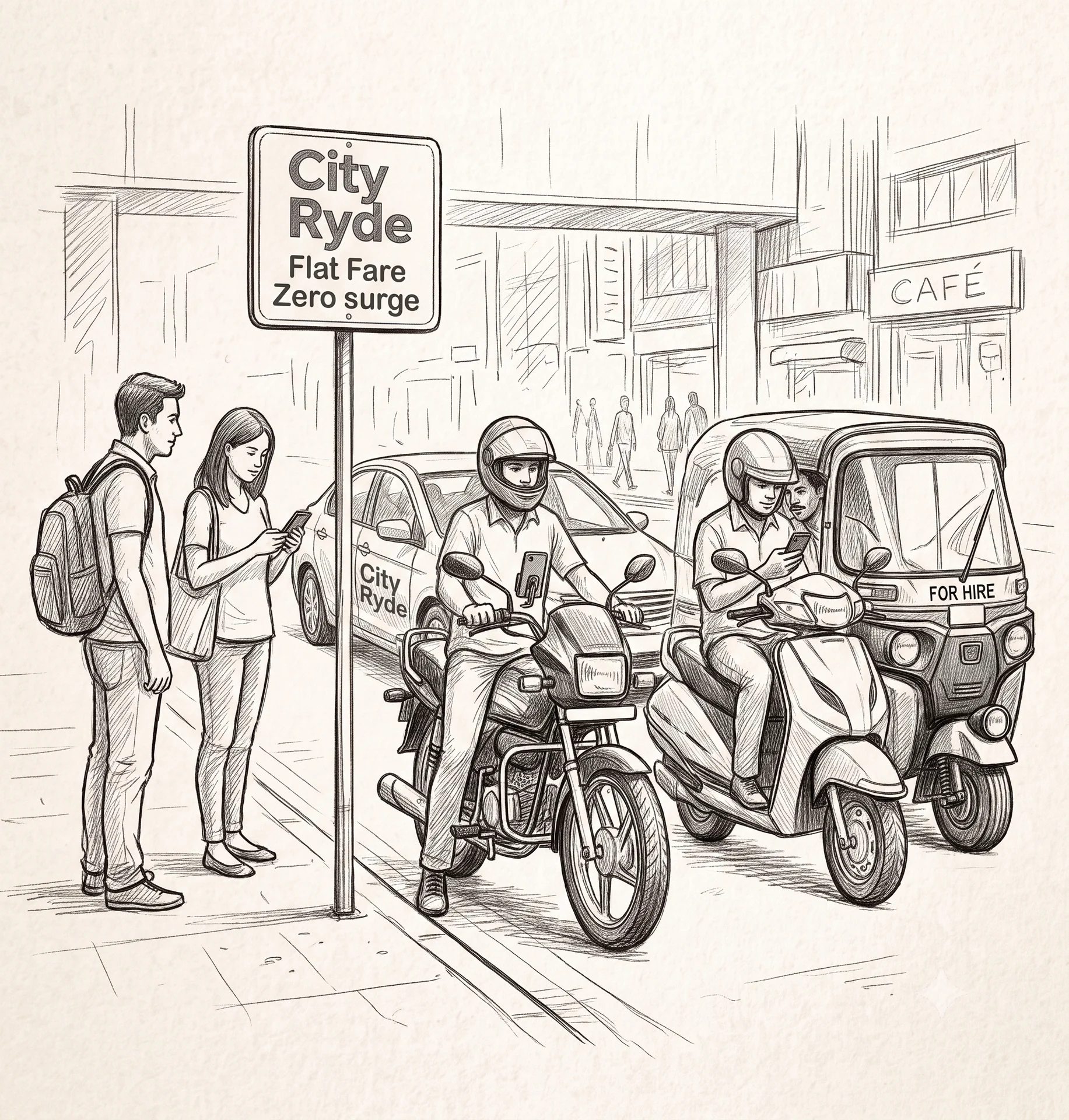 CityRyde rider and Sarathi road safety guidance